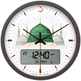 Alfajr Ana-Digital Large Round Automatic Azan Prayer Qibla Muslim Wall Clock CR-23 (Madinah)