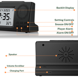 AzanClk Automatic Worldwide Digital Multi Azan Sounds Desk Clock Az-106 - Black