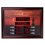 AL-FAJIA Automatic Worldwide Large Digital 8 Azan Sounds Wall Clock LR40-A (Red)