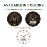 AzanClk Large Round Wall Automatic Athan Muslim Prayer Clock for USA and Canada (White)