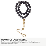 AzanClk Premium Kaaba Design Holy Quran Gift Set – Elegant Quran with Black Aqiq Tasbih Prayer Beads & Kufic IQRA Bookmark – Luxury Islamic Gift for Ramadan, Eid, Zikr, Meditation, Home or Mosque