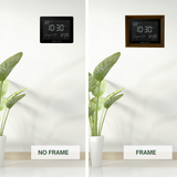 Alfajr CF-19 Azan Clock (Black) with Detachable Solid Wood Frame (Dark Brown)