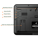 AL-FAJIA Automatic Worldwide Digital 8 Azan Sounds Wall and Desk Clock FAJ-113 (Jet Black)