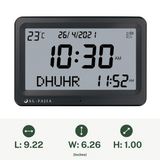 AL-FAJIA Automatic Worldwide Digital 8 Azan Sounds Wall and Desk Clock FAJ-113 (Jet Black)