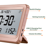 AL-FAJIA Automatic Worldwide Digital 8 Azan Sounds Wall and Desk Clock FAJ-113 (Rose)