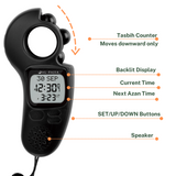 AL-FAJIA Digital Portable Tasbih Counter Azan Clock Reminder Islamic Auto Prayer Time (Black)