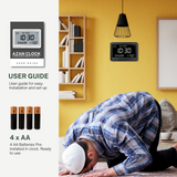 AL-FAJIA Automatic Worldwide Digital 8 Azan Sounds Wall and Desk Clock FAJ-113 (Black)