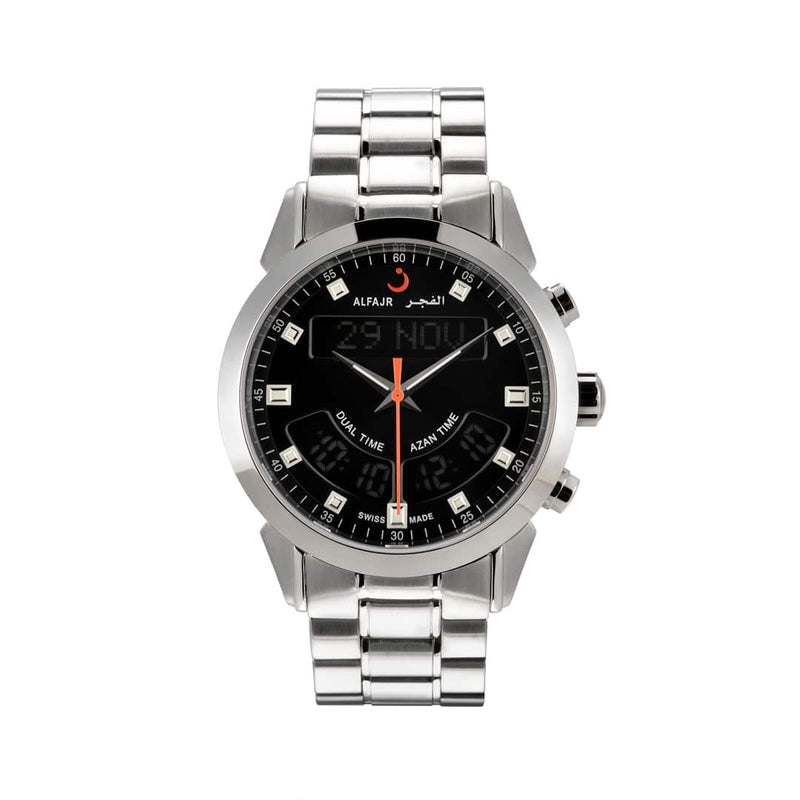 Alfajr WA-10S Luxury Deluxe Watch Steel Band - Black