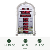 AL-FAJIA Automatic Worldwide Large Digital 8 Azan Sounds Wall and Desk Clock 4008-PRO (Silver)